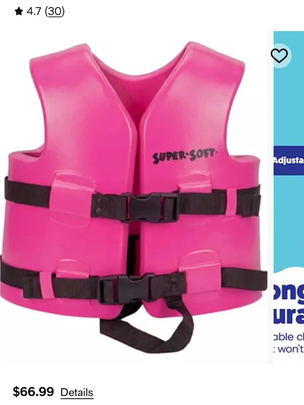Kids Swim Vest - Hot Pink